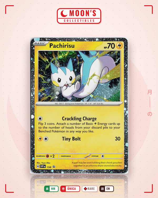 Carta Pokémon Pachirisu · Scarlet & Violet Black Star Promos #158 (NM) — pieza única en Moon's Collectibles México