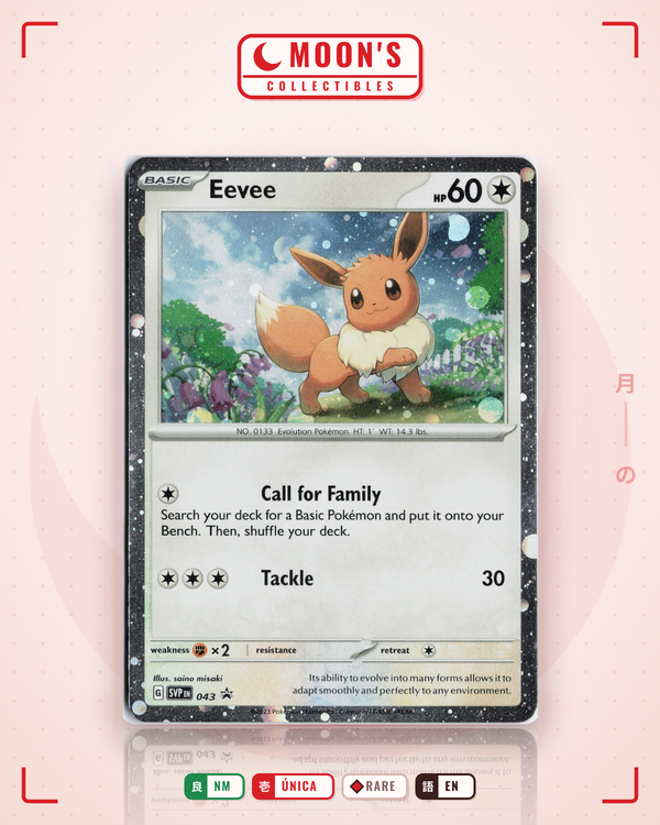 Carta Pokémon Eevee · Scarlet & Violet Black Star Promos #043 (NM) — pieza única en Moon's Collectibles México