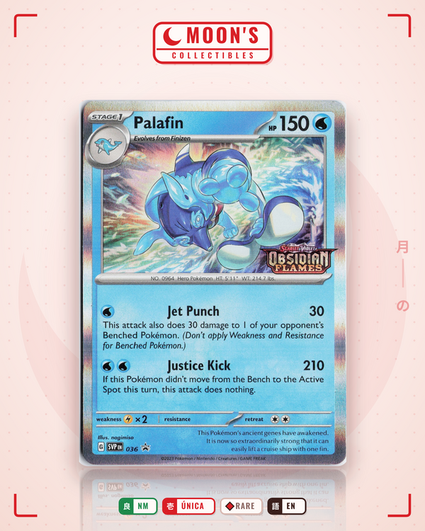 Carta Pokémon Palafin · Scarlet & Violet Black Star Promos #036 (NM) — pieza única en Moon's Collectibles México