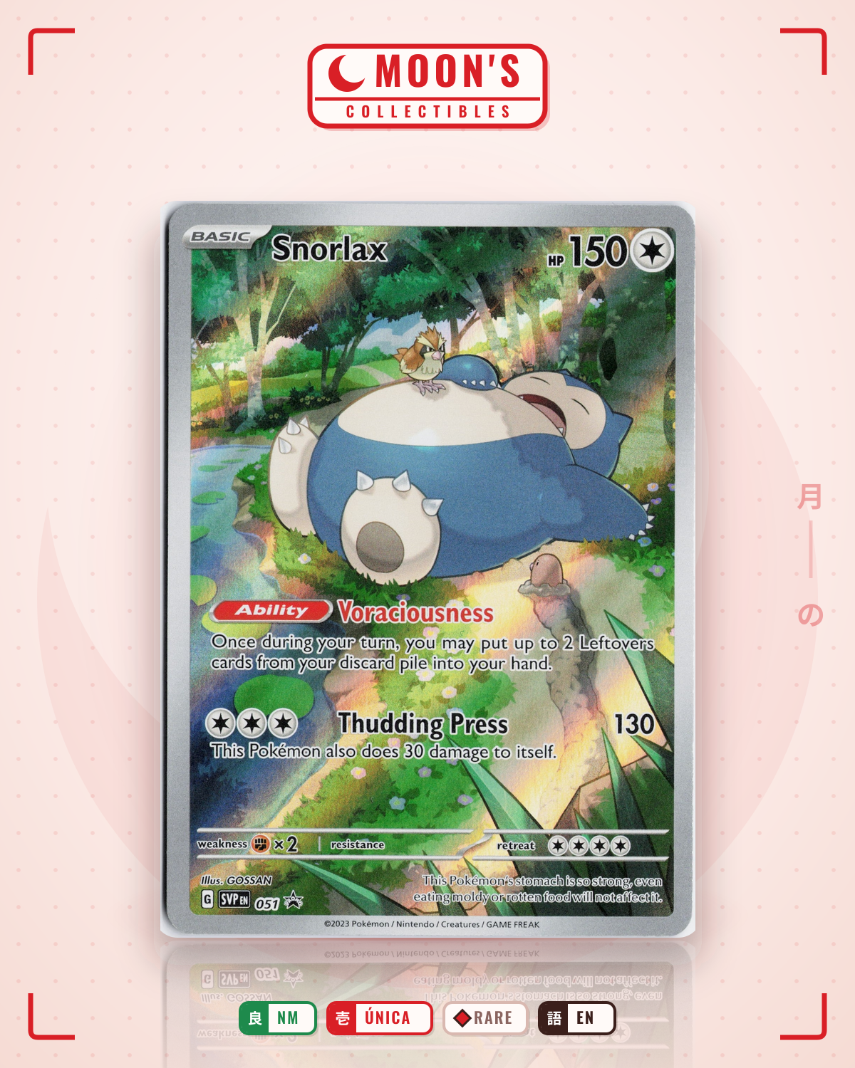 Carta Pokémon Snorlax · Scarlet & Violet Black Star Promos #051 (NM) — pieza única en Moon's Collectibles México