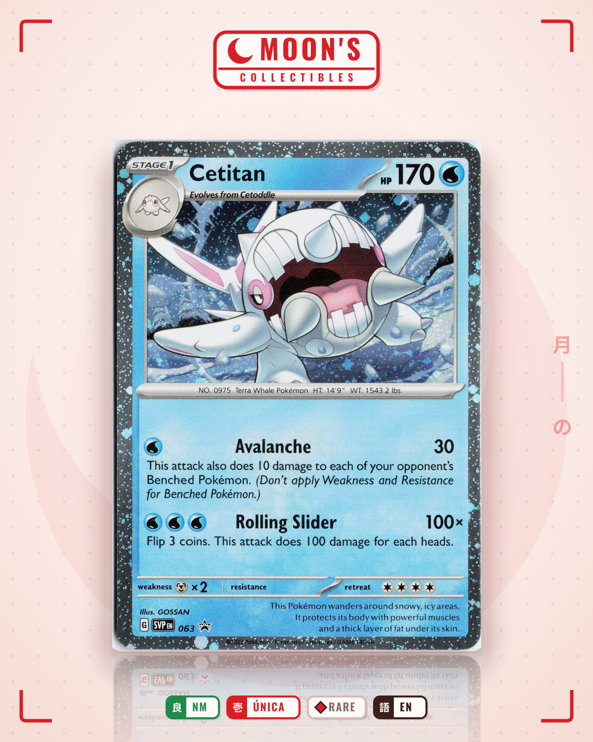 Carta Pokémon Cetitan · Scarlet & Violet Black Star Promos #063 (NM) — pieza única en Moon's Collectibles México