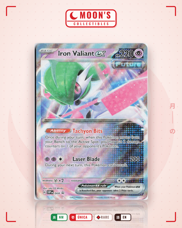 Carta Pokémon Iron Valiant ex · Scarlet & Violet Black Star Promos #068 (NM) — pieza única en Moon's Collectibles México