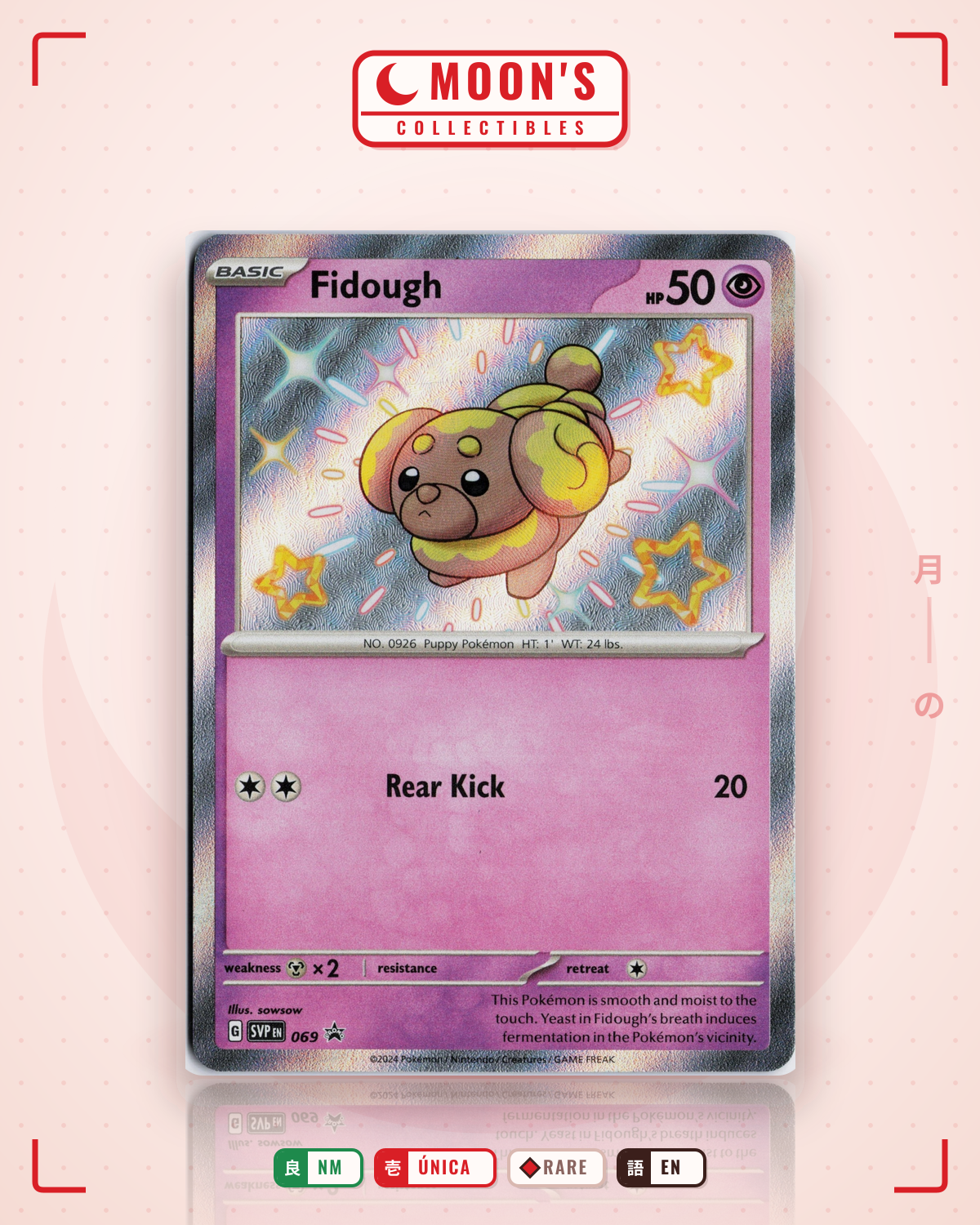 Carta Pokémon Fidough · Scarlet & Violet Black Star Promos #069 (NM) — pieza única en Moon's Collectibles México