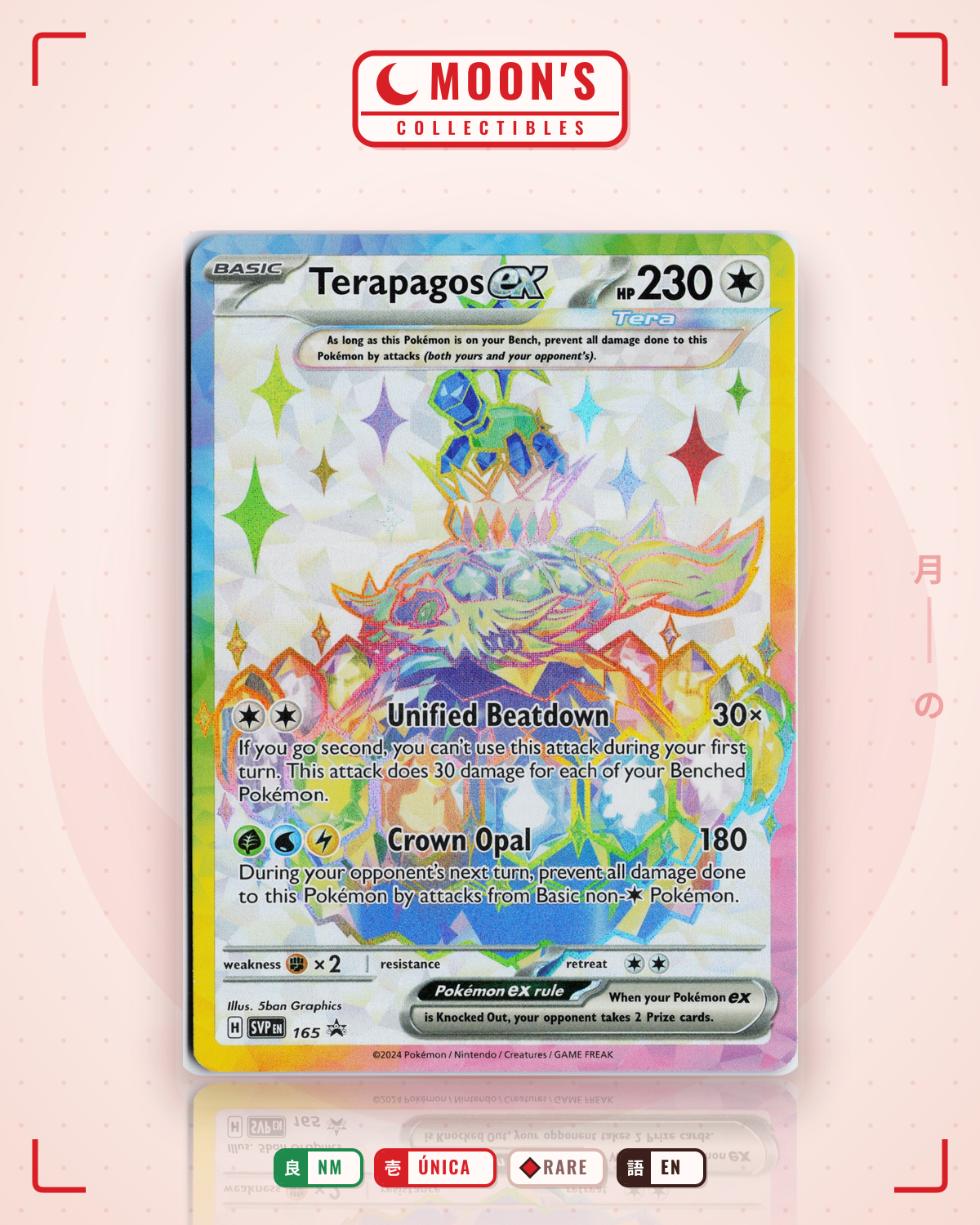 Carta Pokémon Terapagos ex · Scarlet & Violet Black Star Promos #165 (NM) — pieza única en Moon's Collectibles México