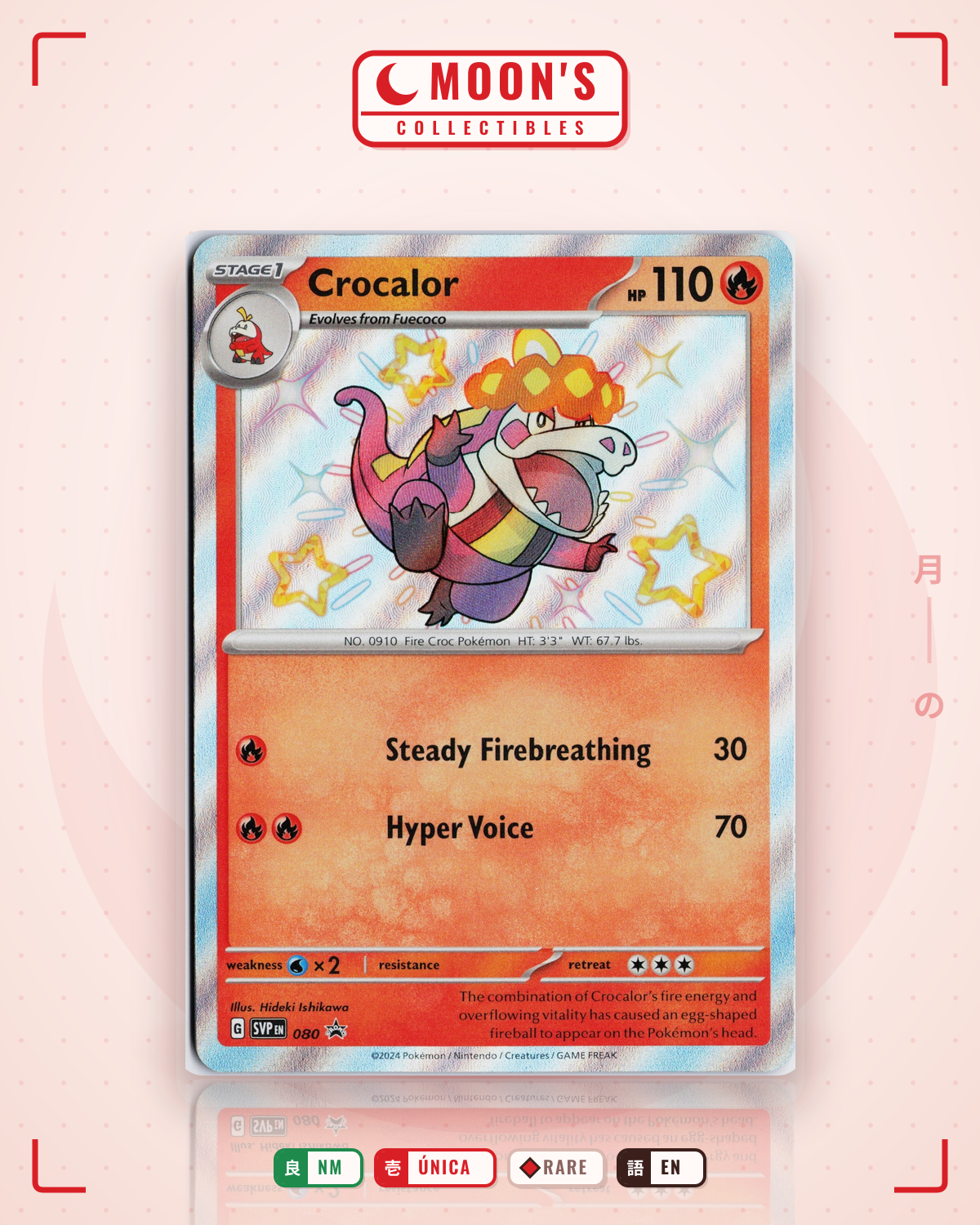 Carta Pokémon Crocalor · Scarlet & Violet Black Star Promos #080 (NM) — pieza única en Moon's Collectibles México