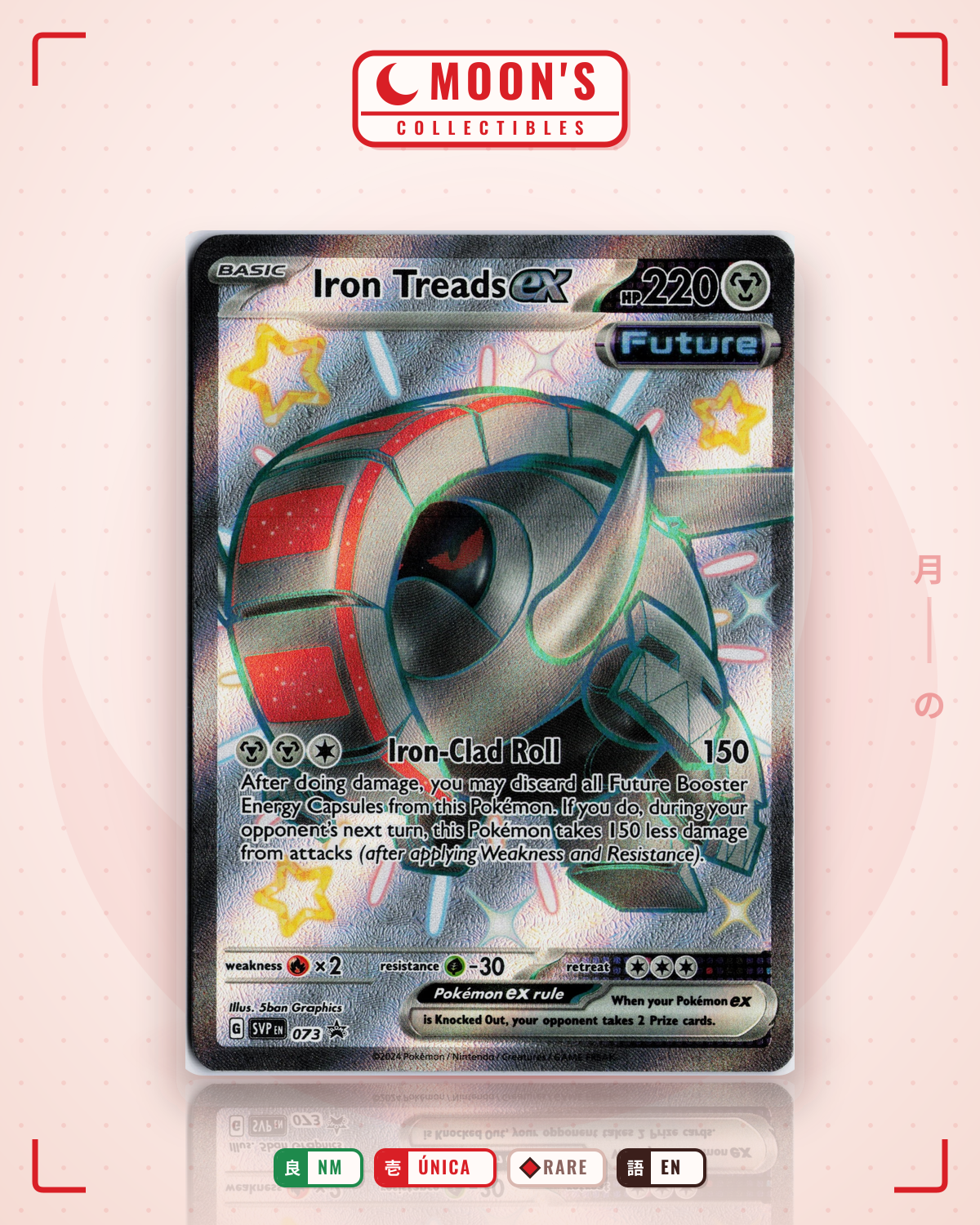 Carta Pokémon Iron Treads ex · Scarlet & Violet Black Star Promos #073 (NM) — pieza única en Moon's Collectibles México