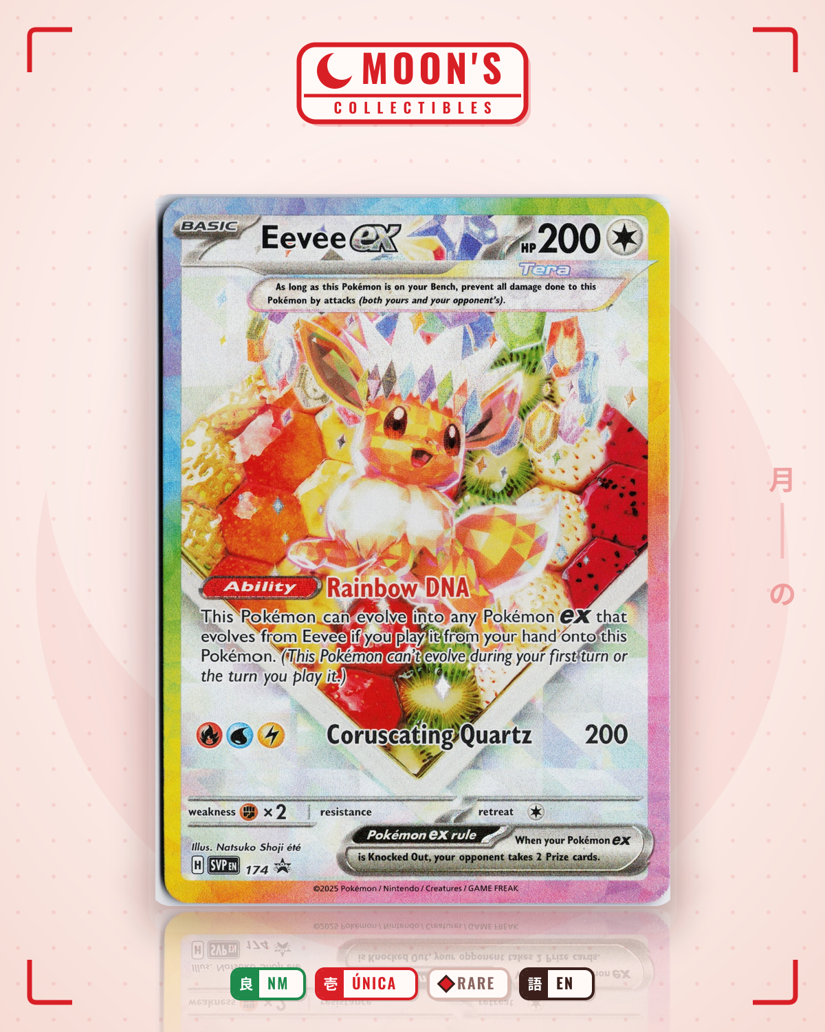 Carta Pokémon Eevee ex · Scarlet & Violet Black Star Promos #174 (NM) — pieza única en Moon's Collectibles México