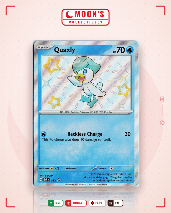 Carta Pokémon Quaxly · Scarlet & Violet Black Star Promos #082 (NM) — pieza única en Moon's Collectibles México