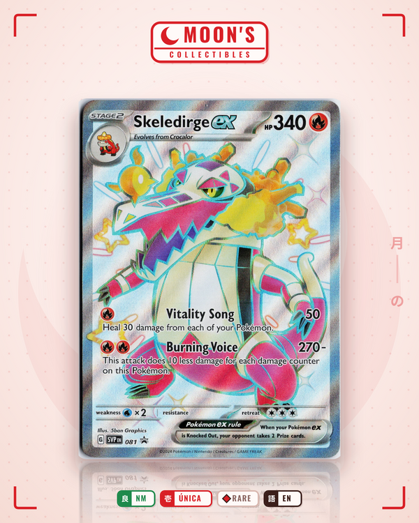 Carta Pokémon Skeledirge ex · Scarlet & Violet Black Star Promos #081 (NM) — pieza única en Moon's Collectibles México