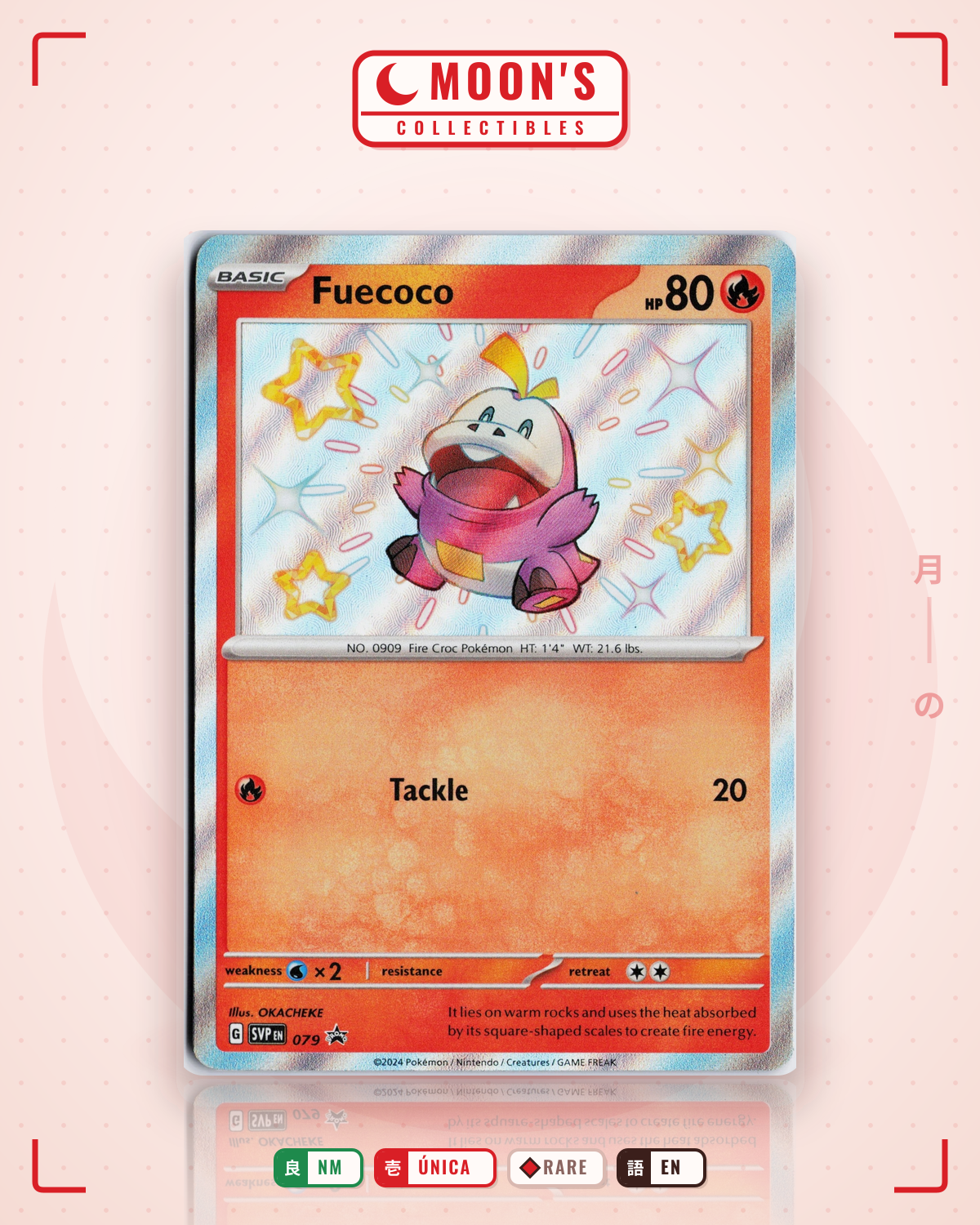 Carta Pokémon Fuecoco · Scarlet & Violet Black Star Promos #079 (NM) — pieza única en Moon's Collectibles México