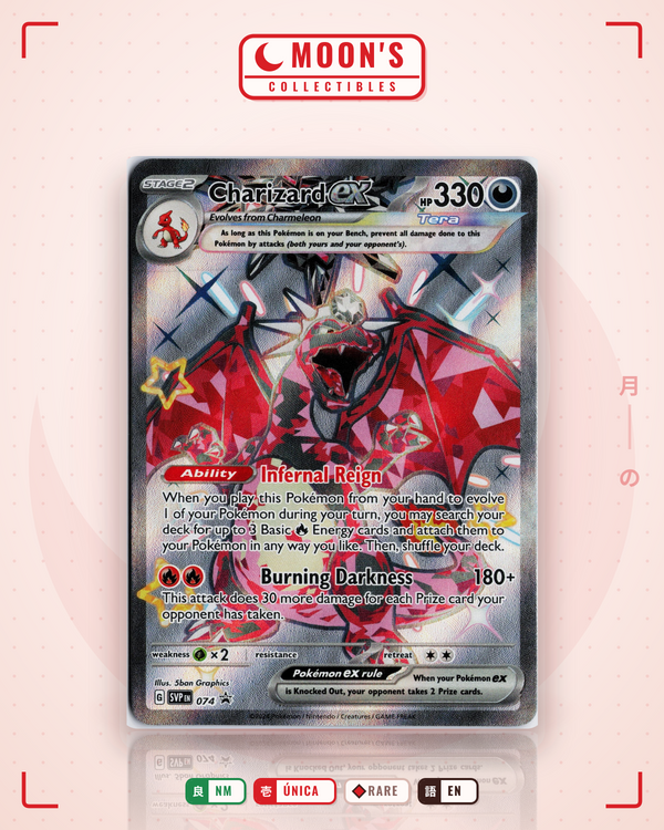 Carta Pokémon Charizard ex · Scarlet & Violet Black Star Promos #074 (NM) — pieza única en Moon's Collectibles México