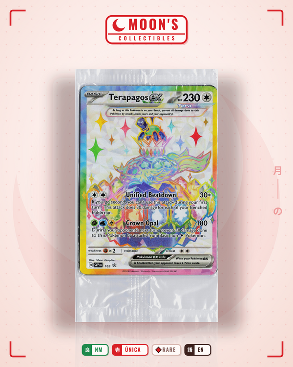 Carta Pokémon Terapagos ex · Scarlet & Violet Black Star Promos #165 (NM) — pieza única en Moon's Collectibles México