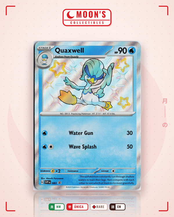 Carta Pokémon Quaxwell · Scarlet & Violet Black Star Promos #083 (NM) — pieza única en Moon's Collectibles México