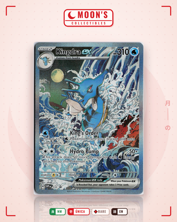 Carta Pokémon Kingdra ex · Scarlet & Violet Black Star Promos #131 (NM) — pieza única en Moon's Collectibles México