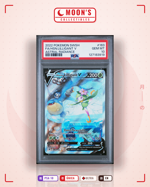 Carta Pokémon Hisuian Lilligant V · Astral Radiance #163/189 (PSA 10) — pieza única en Moon's Collectibles México