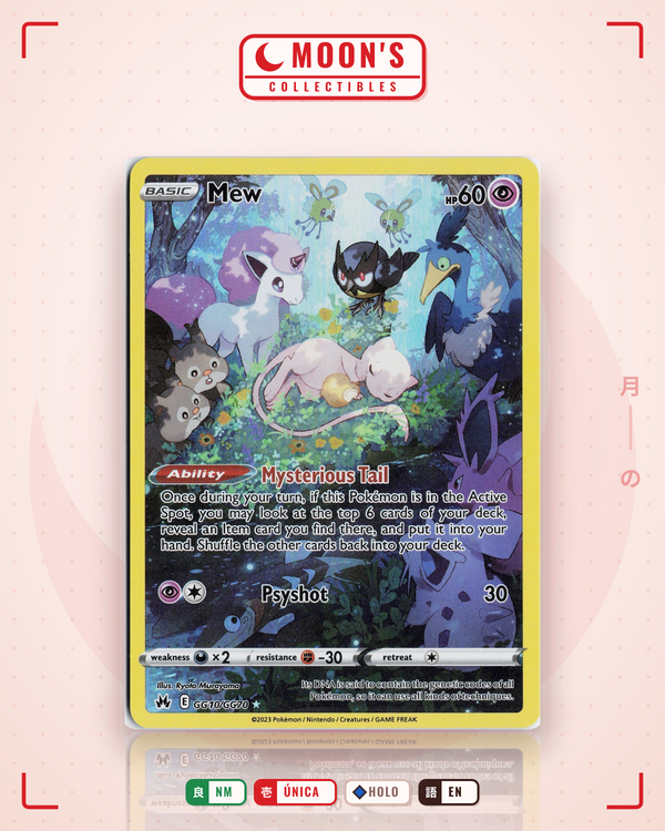 Carta Pokémon Mew · Crown Zenith Galarian Gallery #GG10/GG70 (NM) — pieza única en Moon's Collectibles México