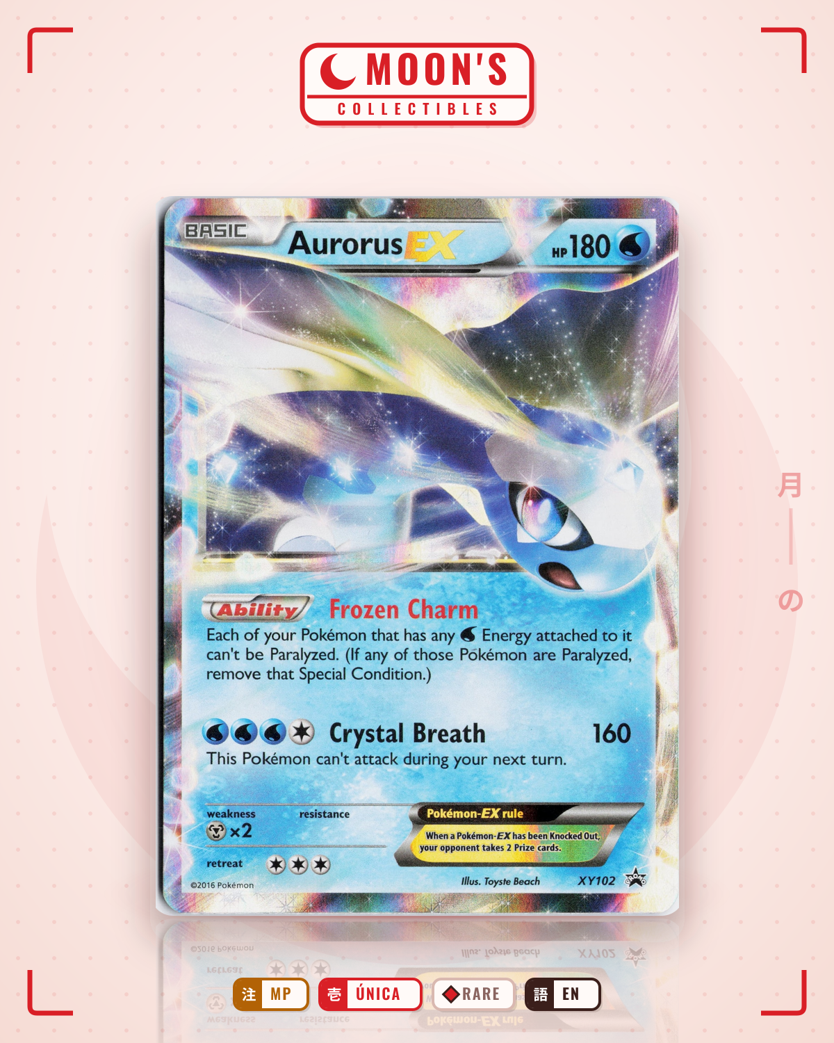 Carta Pokémon Aurorus-EX · XY Black Star Promos #XY102 (MP) — pieza única en Moon's Collectibles México
