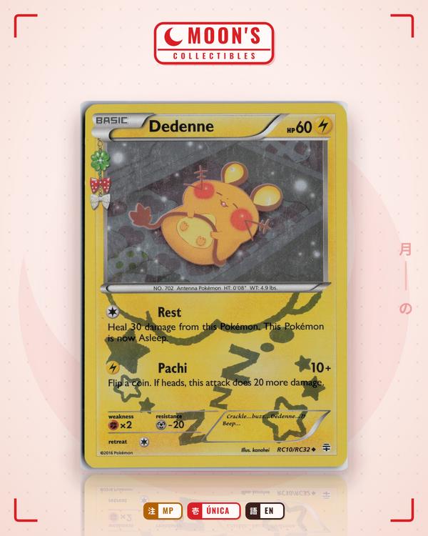 Carta Pokémon Dedenne · Generations #RC10/RC32 (MP) — pieza única en Moon's Collectibles México