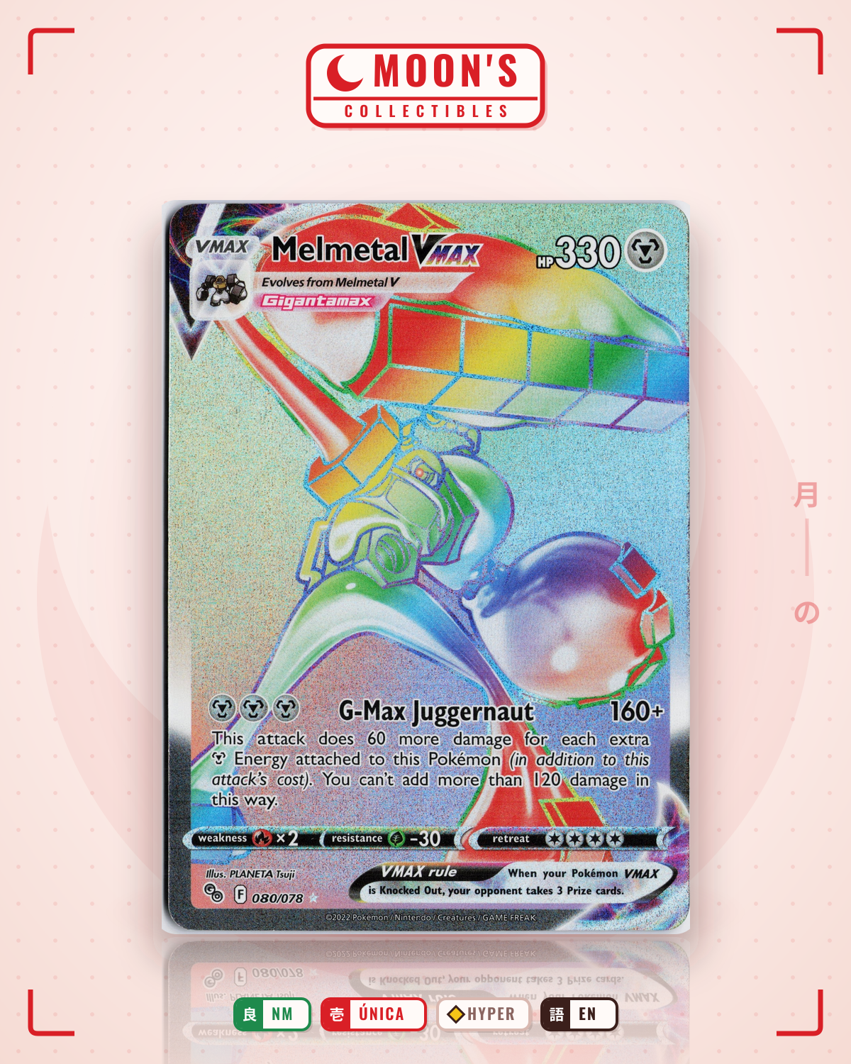 Carta Pokémon Melmetal VMAX · Pokémon GO #080/078 (NM) — pieza única en Moon's Collectibles México