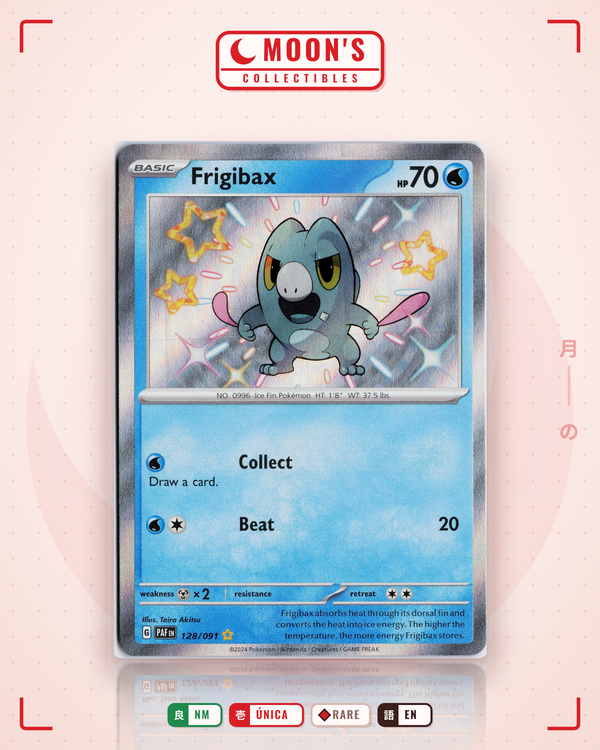 Carta Pokémon Frigibax · Paldean Fates #128/091 (NM) — pieza única en Moon's Collectibles México