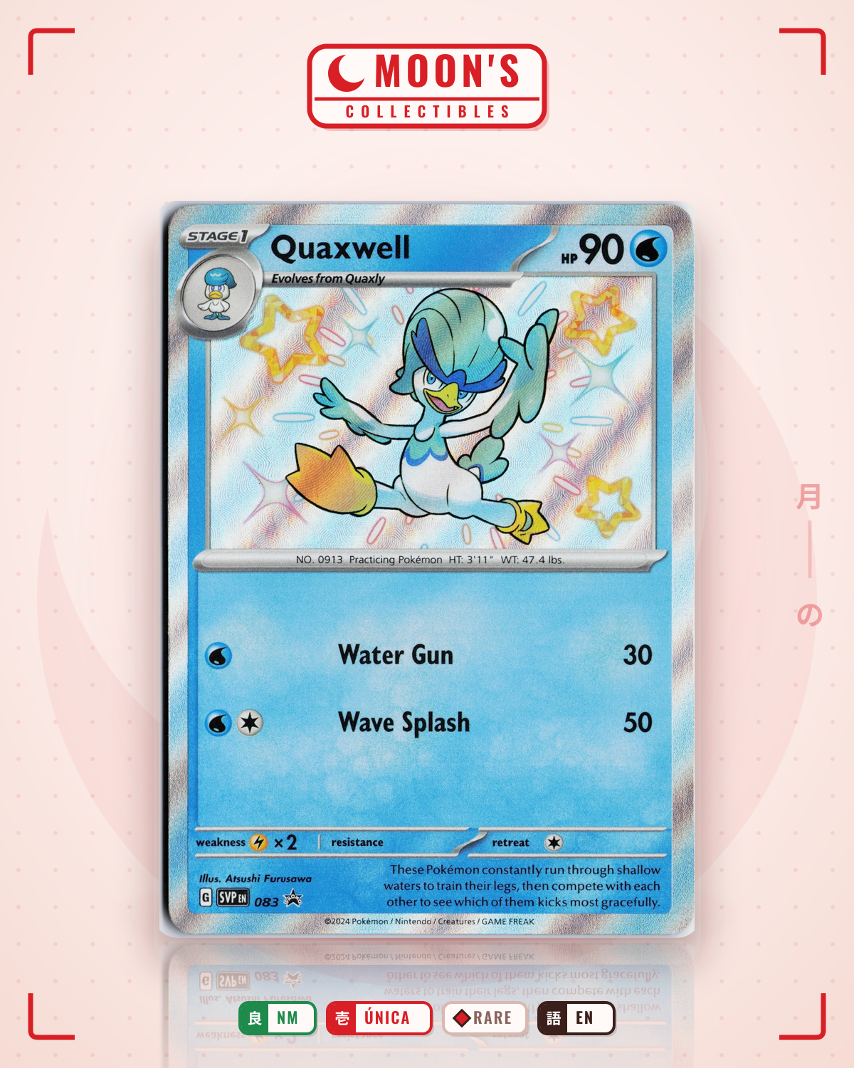 Carta Pokémon Quaxwell · Scarlet & Violet Black Star Promos #083 (NM) — pieza única en Moon's Collectibles México