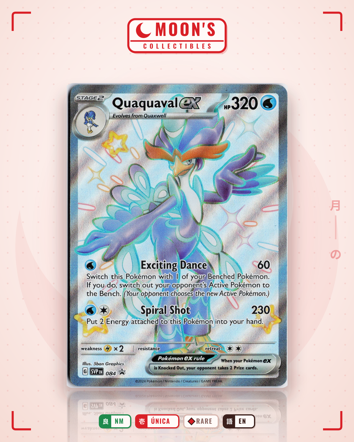 Carta Pokémon Quaquaval ex · Scarlet & Violet Black Star Promos #084 (NM) — pieza única en Moon's Collectibles México