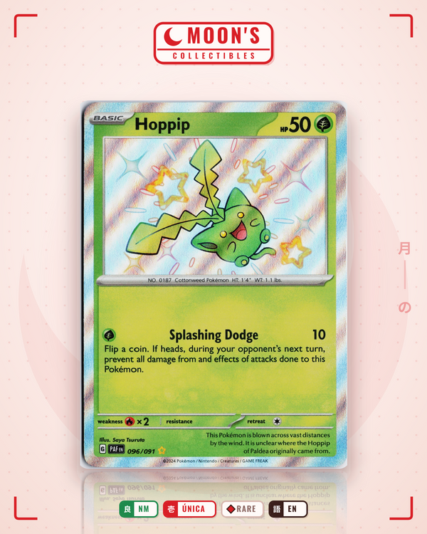Carta Pokémon Hoppip · Paldean Fates #096/091 (NM) — pieza única en Moon's Collectibles México