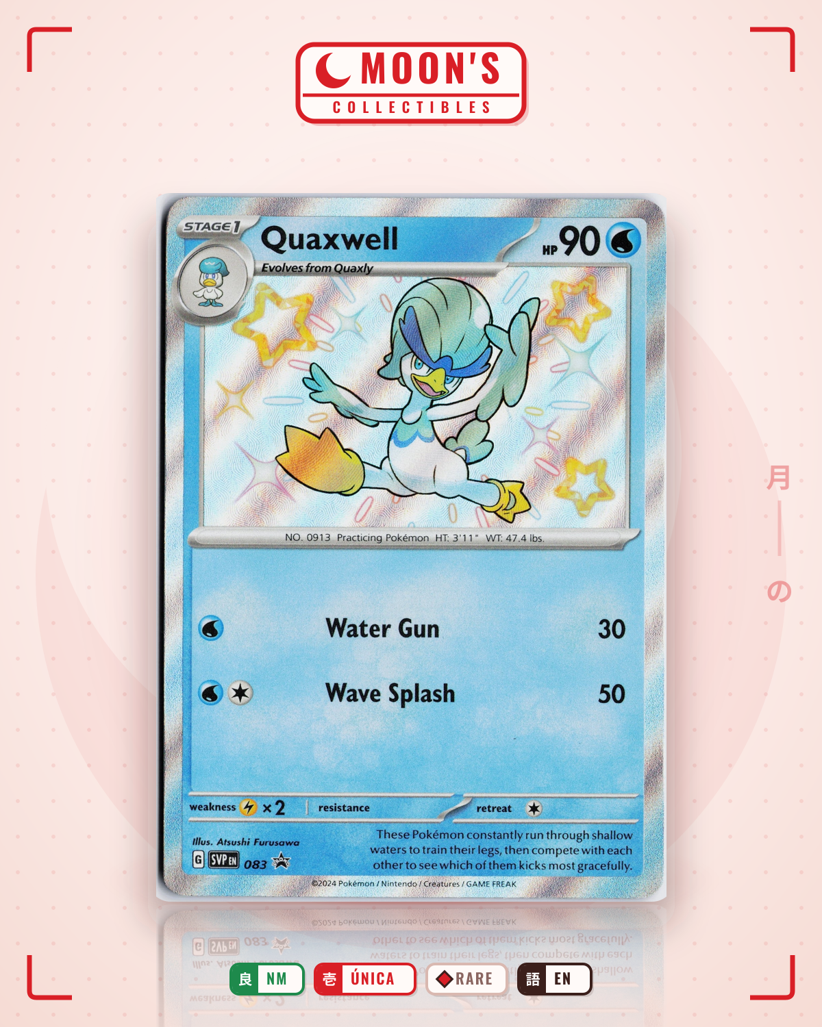 Carta Pokémon Quaxwell · Scarlet & Violet Black Star Promos #083 (NM) — pieza única en Moon's Collectibles México