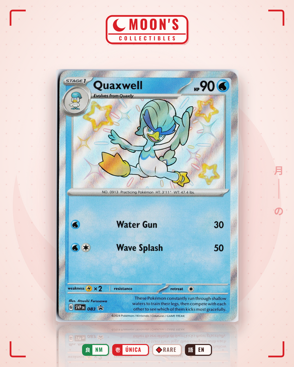 Carta Pokémon Quaxwell · Scarlet & Violet Black Star Promos #083 (NM) — pieza única en Moon's Collectibles México