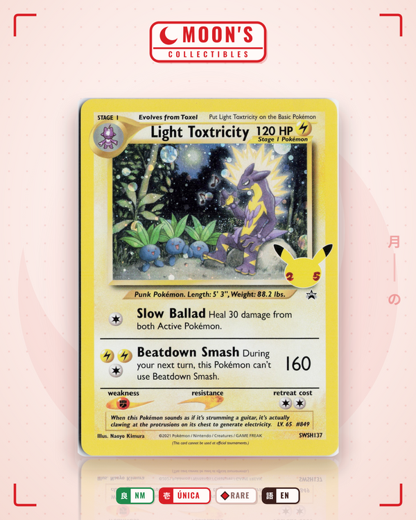Carta Pokémon Light Toxtricity · SWSH Black Star Promos #SWSH137 (NM) — pieza única en Moon's Collectibles México