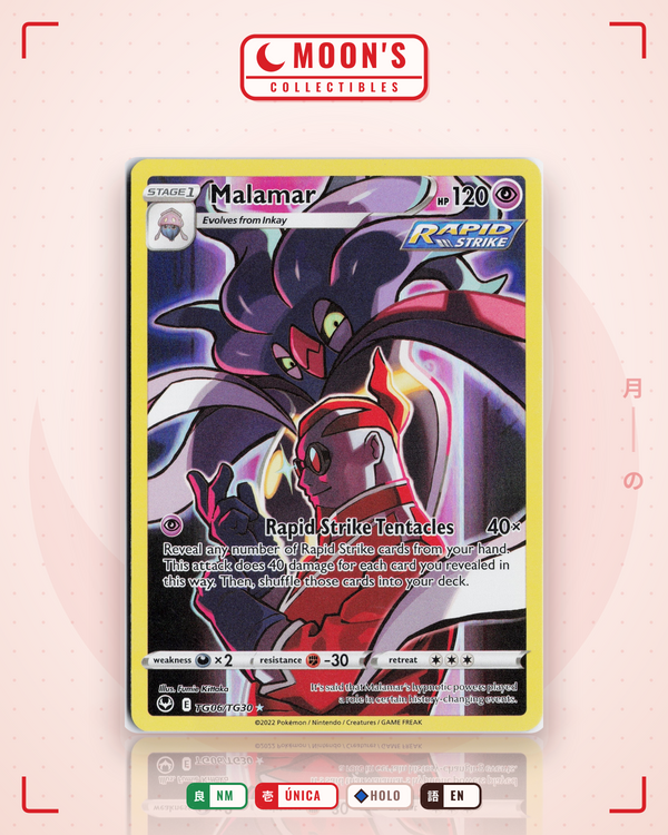 Carta Pokémon Malamar · Silver Tempest Trainer Gallery #TG06/TG30 (NM) — pieza única en Moon's Collectibles México
