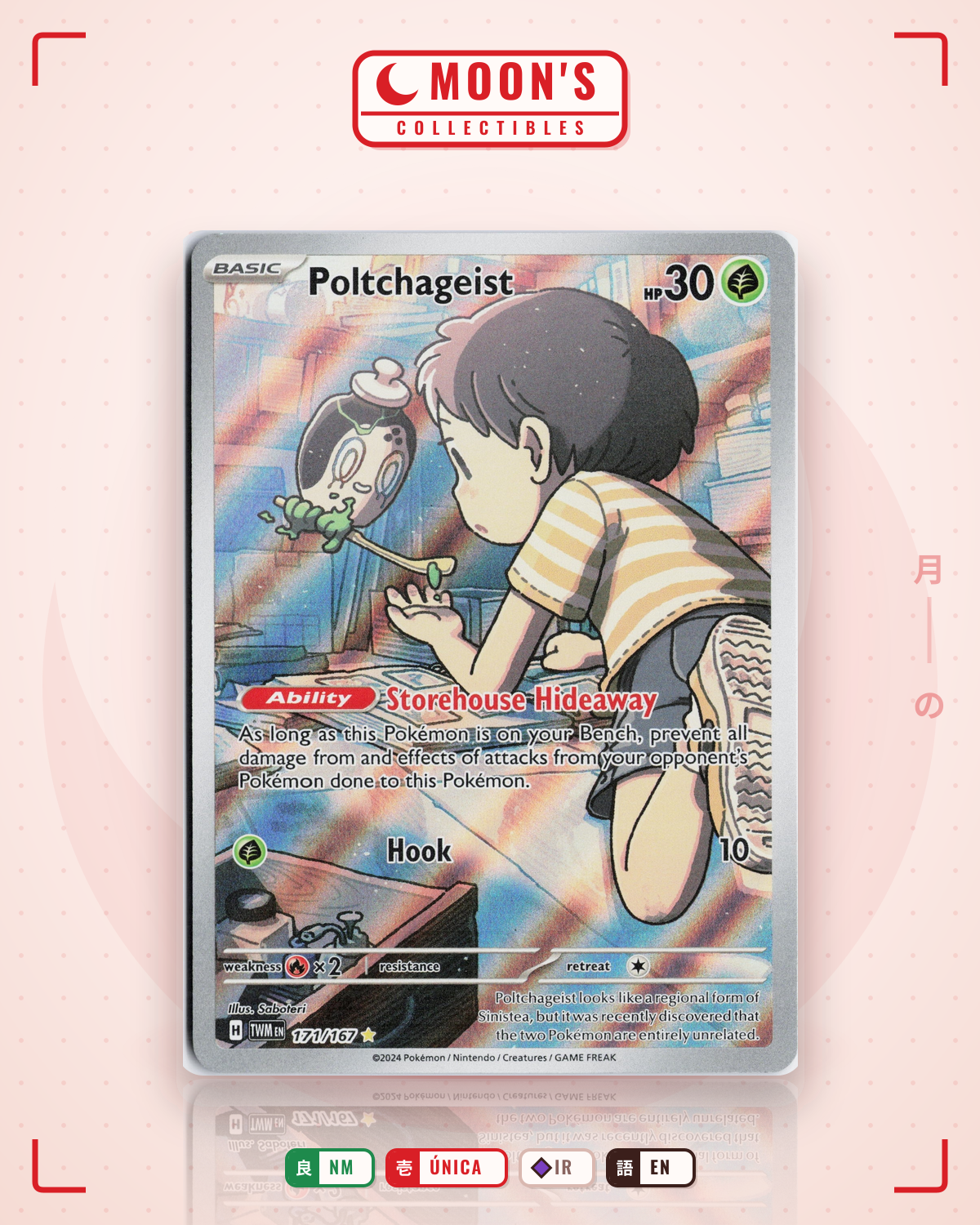 Carta Pokémon Poltchageist · Twilight Masquerade #171/167 (NM) — pieza única en Moon's Collectibles México