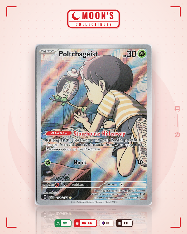 Carta Pokémon Poltchageist · Twilight Masquerade #171/167 (NM) — pieza única en Moon's Collectibles México