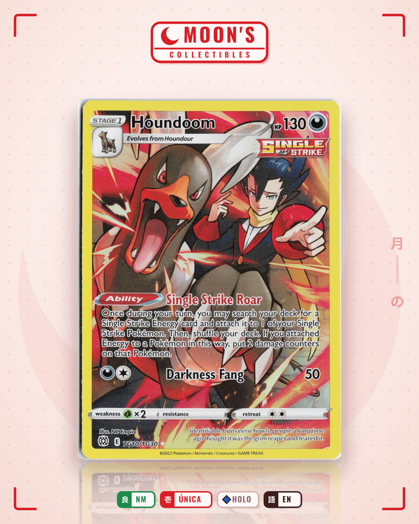 Carta Pokémon Houndoom · Brilliant Stars Trainer Gallery #TG10/TG30 (NM) — pieza única en Moon's Collectibles México