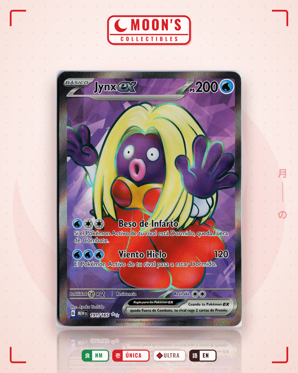 Carta Pokémon Jynx ex · 151 #191/165 (NM) — pieza única en Moon's Collectibles México