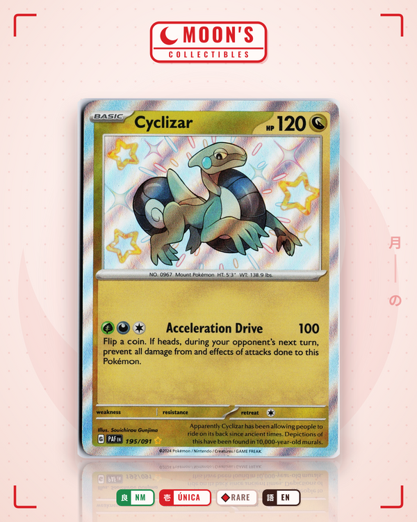 Carta Pokémon Cyclizar · Paldean Fates #195/091 (NM) — pieza única en Moon's Collectibles México
