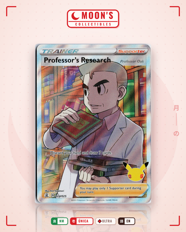 Carta Pokémon Professor's Research (Professor Oak) · Celebrations #24 (NM) — pieza única en Moon's Collectibles México
