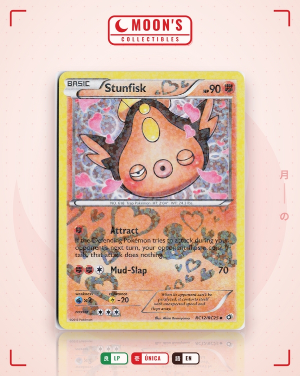 Carta Pokémon Stunfisk · Legendary Treasures #RC12/RC25 (LP) — pieza única en Moon's Collectibles México