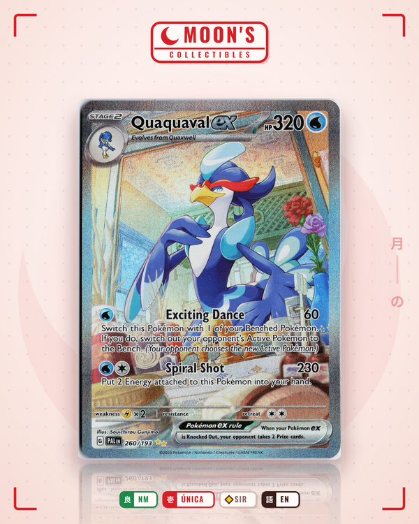 Carta Pokémon Quaquaval ex · Paldea Evolved #260/193 (NM) — pieza única en Moon's Collectibles México