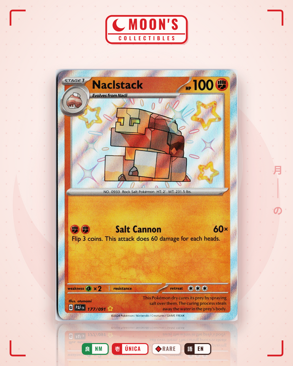Carta Pokémon Naclstack · Paldean Fates #177/091 (NM) — pieza única en Moon's Collectibles México
