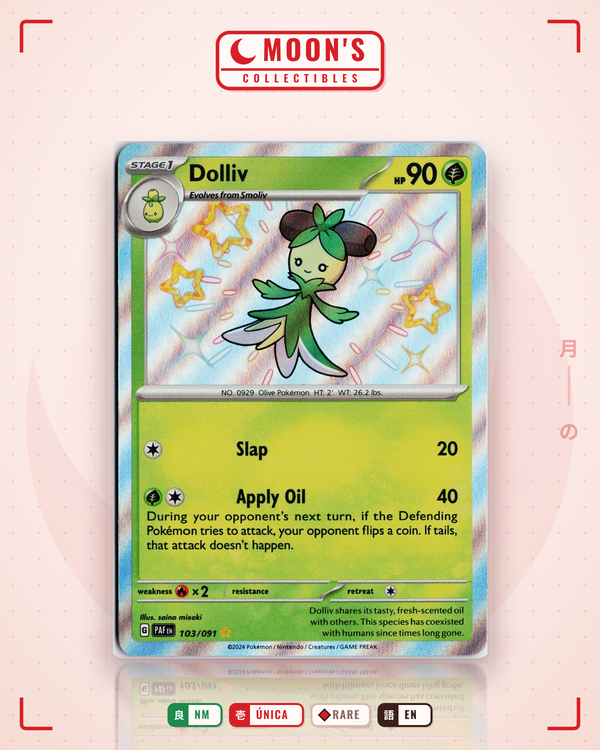 Carta Pokémon Dolliv · Paldean Fates #103/091 (NM) — pieza única en Moon's Collectibles México