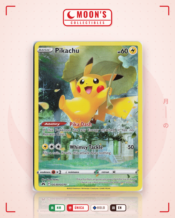 Carta Pokémon Pikachu · Crown Zenith Galarian Gallery #GG30/GG70 (NM) — pieza única en Moon's Collectibles México