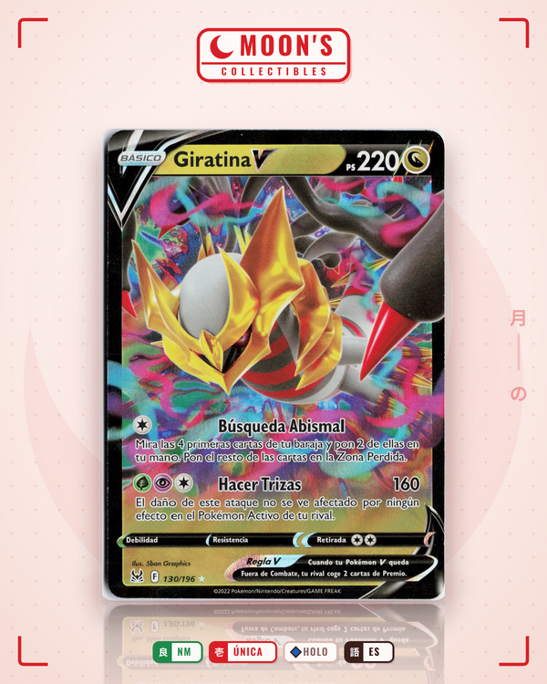 Carta Pokémon Giratina V · Lost Origin #130/196 (NM) — pieza única en Moon's Collectibles México
