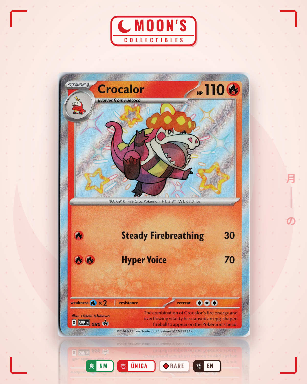 Carta Pokémon Crocalor · Scarlet & Violet Black Star Promos #080 (NM) — pieza única en Moon's Collectibles México