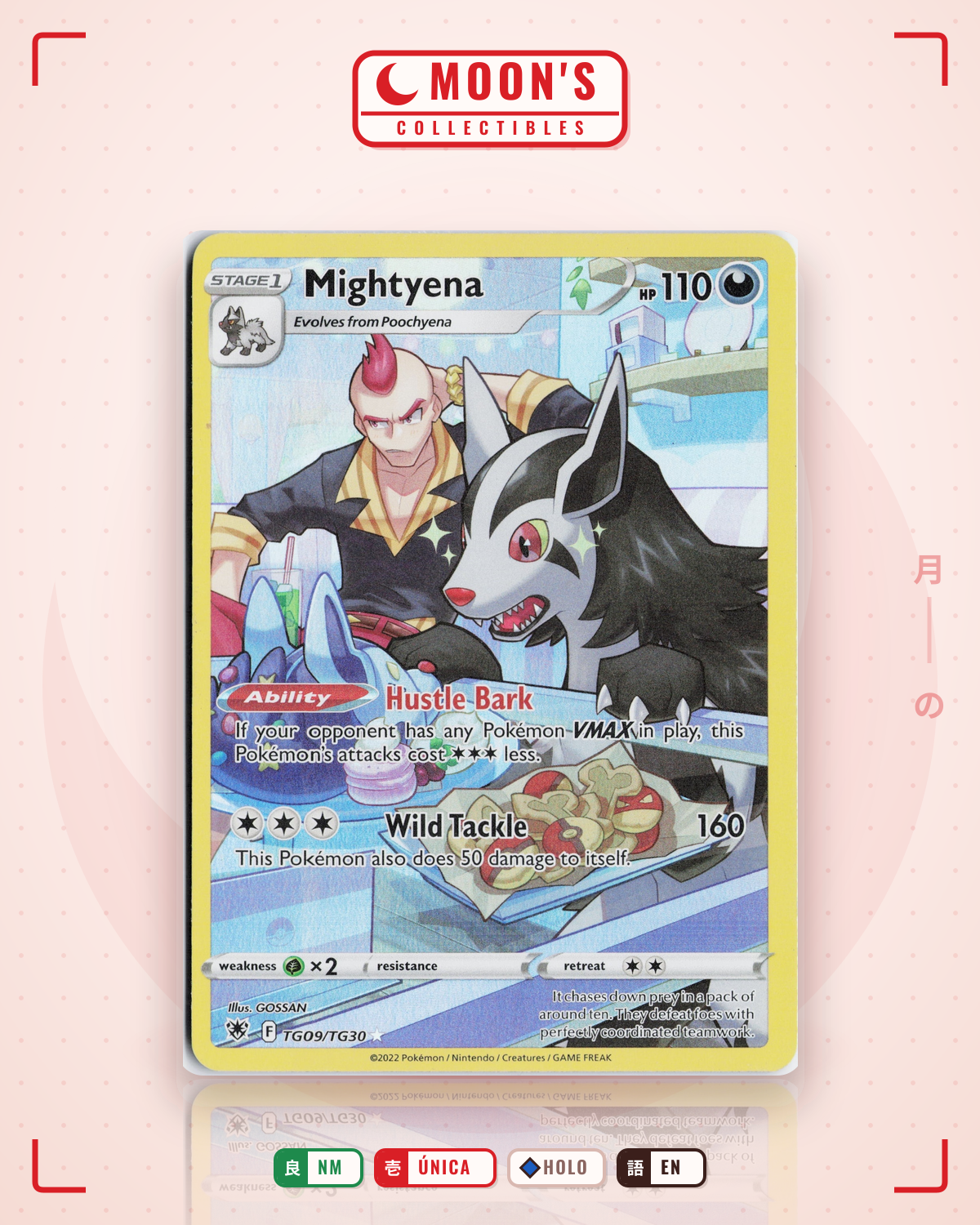 Carta Pokémon Mightyena · Astral Radiance Trainer Gallery #TG09/TG30 (NM) — pieza única en Moon's Collectibles México