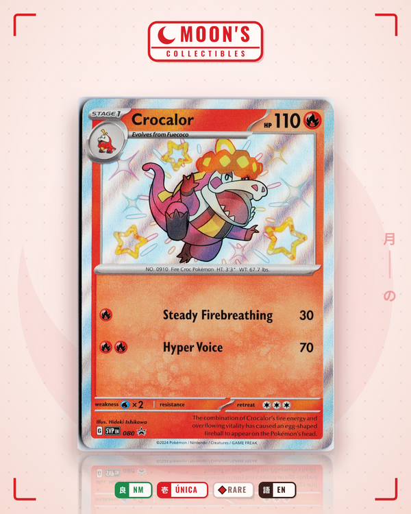 Carta Pokémon Crocalor · Scarlet & Violet Black Star Promos #080 (NM) — pieza única en Moon's Collectibles México