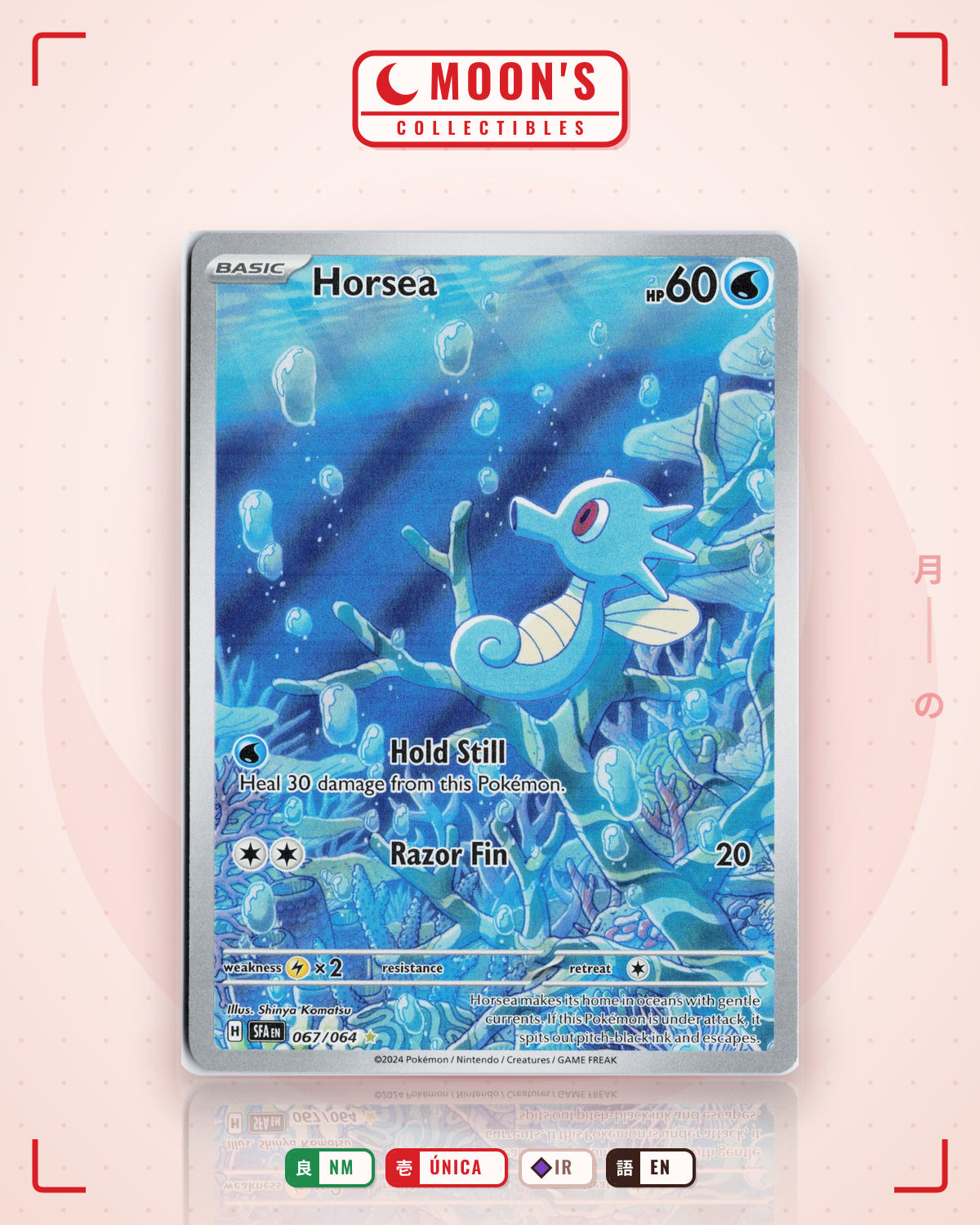 Carta Pokémon Horsea · Shrouded Fable #067/064 (NM) — pieza única en Moon's Collectibles México
