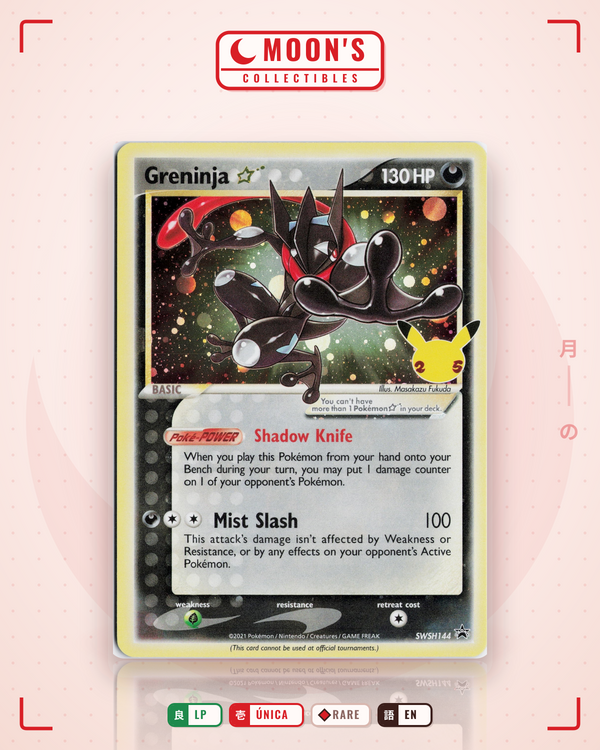 Carta Pokémon Greninja ☆ · SWSH Black Star Promos #SWSH144 (LP) — pieza única en Moon's Collectibles México
