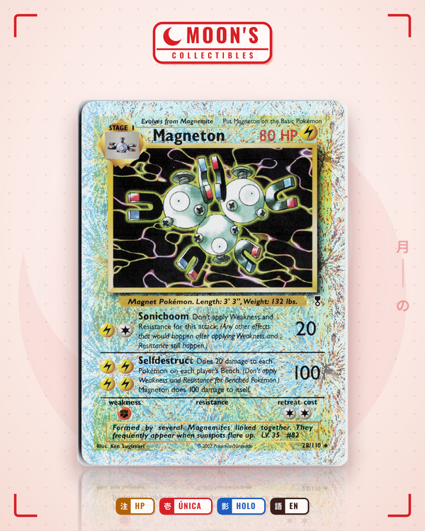 Carta Pokémon Magneton · Legendary Collection #28/110 (HP) — pieza única en Moon's Collectibles México