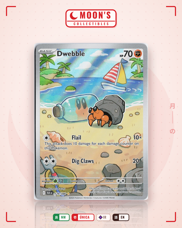 Carta Pokémon Dwebble · Black Bolt #129/086 (NM) — pieza única en Moon's Collectibles México